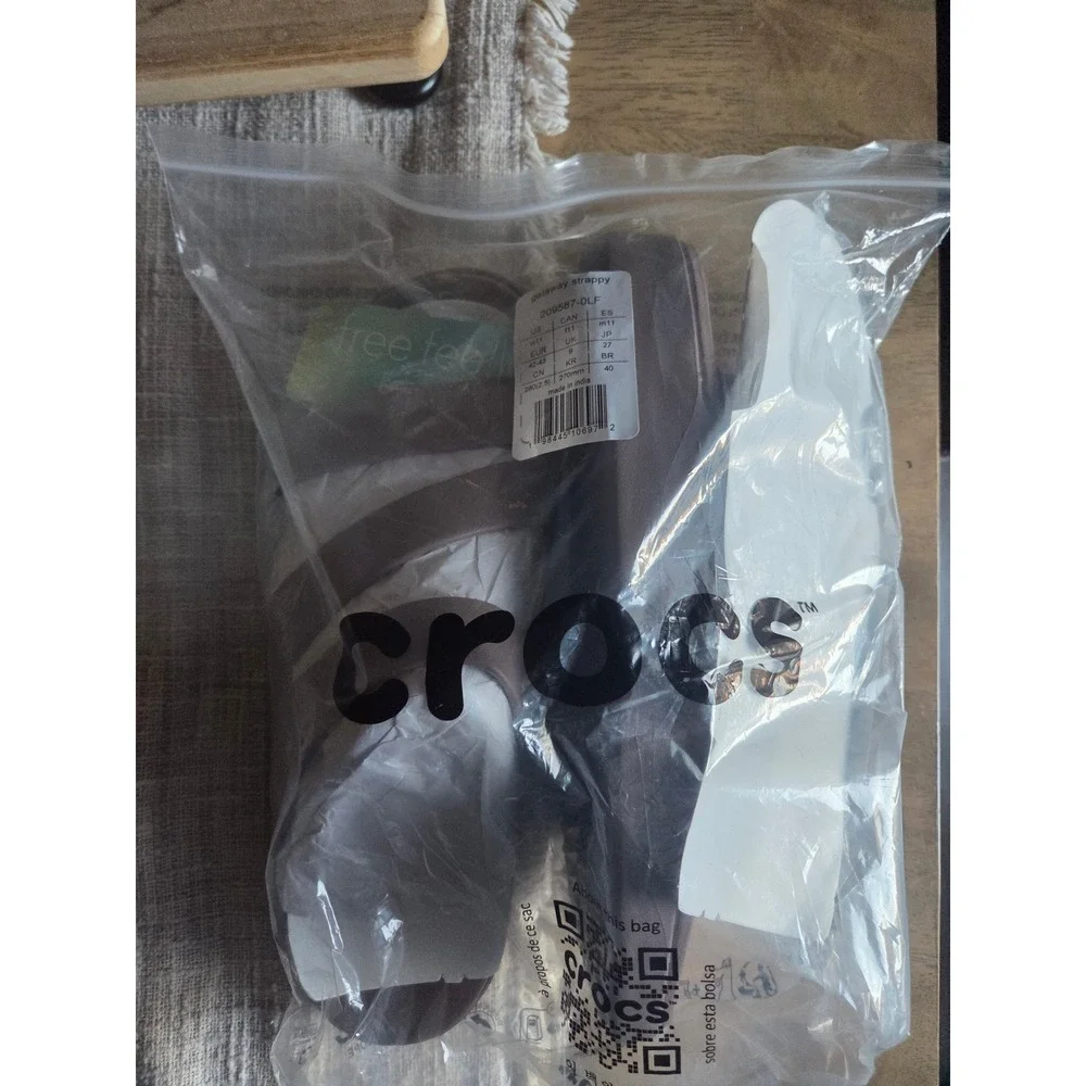 Crocs Getaway Strappy Sandals Espresso Brown Slides 209587-0LF Womens 11